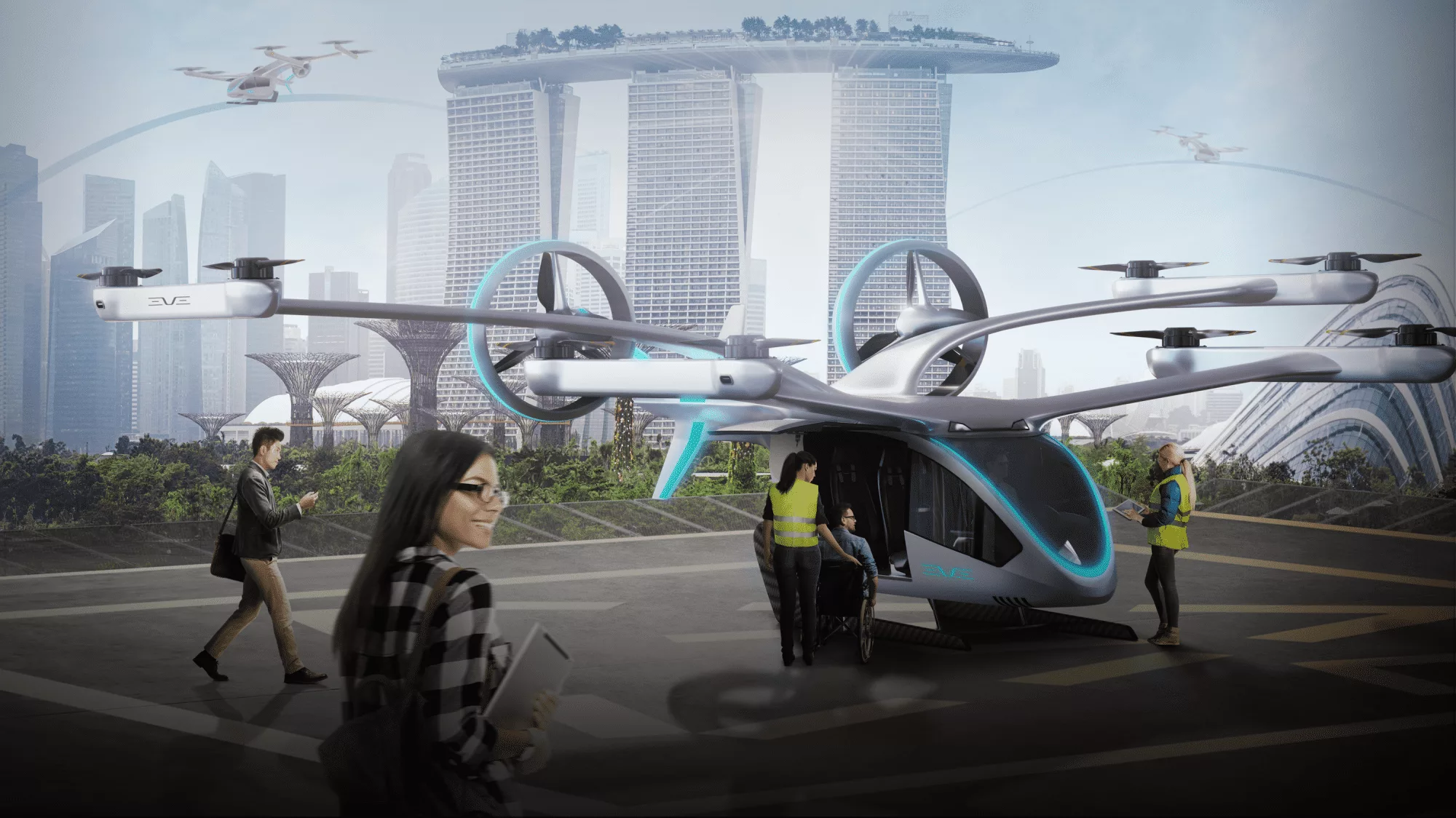 Operação do Evtol, apelidado de carro voador, depende de preparação de infraestrutura para pouso e decolagem vertical - Imagem: Divulgação