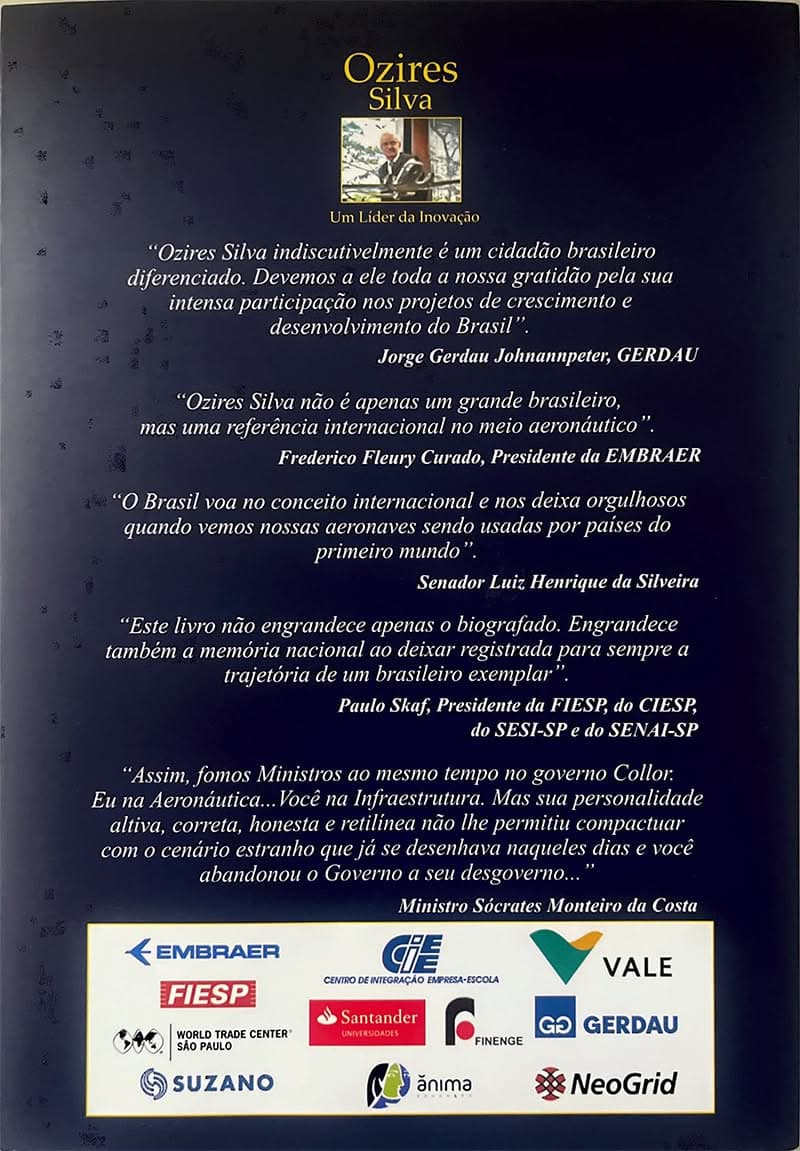 Contra Capa Livro Ozires Silva - Lider Inovação
